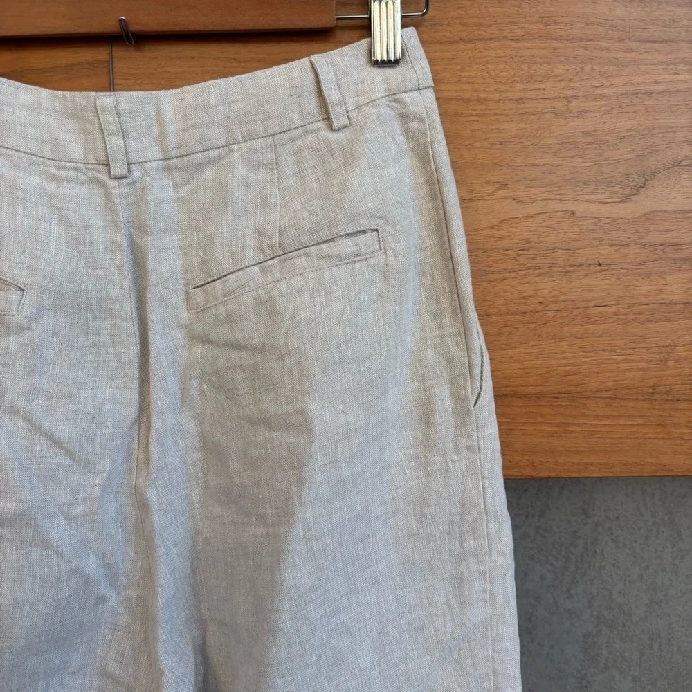 Reformation Alex Linen Mid Rise Pant, Size 6